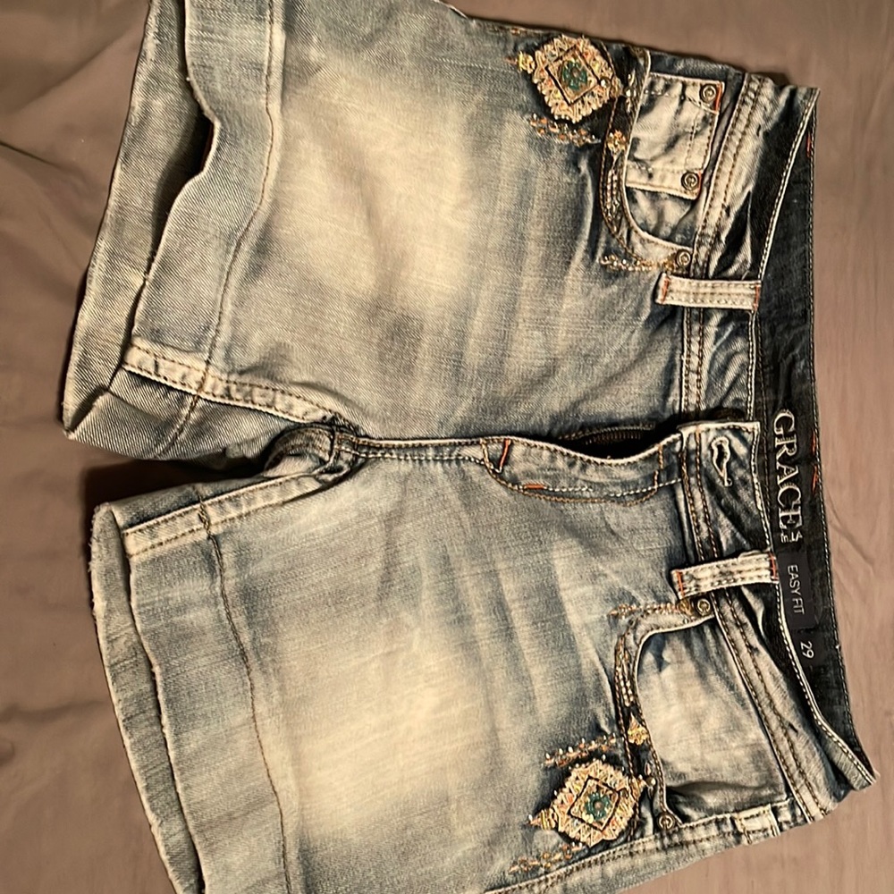 Medium Length Jean Shorts
